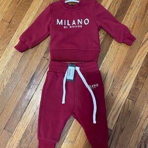 Milano Di Rouge Kids Burgundy Sweatpants Set